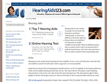 Tablet Screenshot of hearingaids123.com